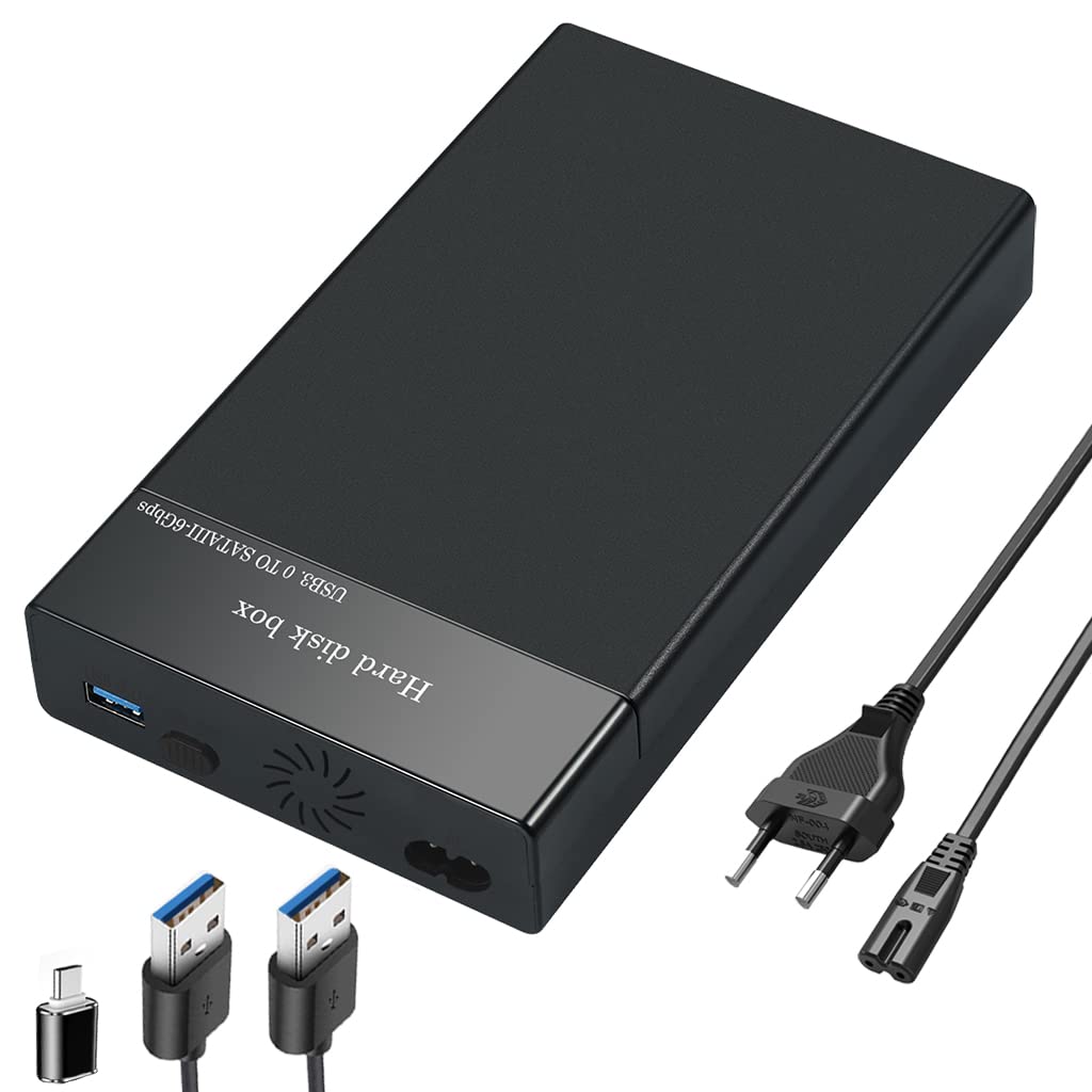 Verilux Hard Disk Case HDD SSD Enclosure SATA to USB 3.0 SSD Case M.2 SSD Enclosure HDD Case for 3.5 inch/2.5 inch Hard Drive Disk, HDD Enclosure for SATA I/II/III HDD SSD, Up to 10TB Support UASP Verilux Hard Disk Case HDD SSD Enclosure SATA to USB 3.0 SSD Case M.2 SSD Enclosure HDD Case for 3.5 inch/2.5 inch Hard Drive Disk, HDD Enclosure for SATA I/II/III HDD SSD, Up to 10TB Support UASP